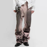 MIJKO Men's Vintage Pants MIJKO Men's Women's Wide Leg Jeans Pleated Design