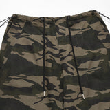 Men Sweatpants Tooling Camouflage Pants Pleated Casual Straight-Leg Drawstring Trousers