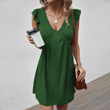 Women Dress Summer V-neck Sexy Skirt Loose Casual Vest Dress
