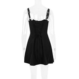 Women Dresses Sexy Lacing Slim Fit Skirt Sling Dress (Bla0420)