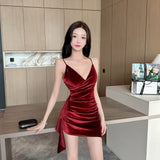 Women Maxi Dress Spring Sexy Tassel Hip Spaghetti Straps Dress