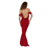 Women Dresses Spring Slim-Fitting Suspender Dress Backless Square Collar Dress