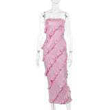Women Dresses Spring Sexy Backless Maxi Dress Tassel Dress