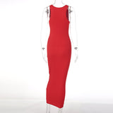 Women Dresses Sexy Dress Summer Sexy U Collar Sleeveless Slim Fit Skirt