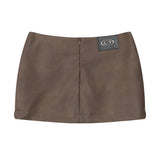 Women Skirt Solid Color Hip Skirt Miniskirt A- line Skirt