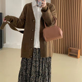 Women Knitwear Fall/Winter V-neck Sweater Coat Loose Knitted Cardigan