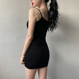 Women Dresses Sexy Black Camisole Dress Short Skirt