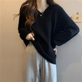 Women Knitted Pullover Autumn and Winter Loose Knitwear Top