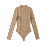 Women Sweater Knitwear Turtleneck Hollow out Diamond Lattice Jumpsuit Women's Autumn Stretch Slim Fit Base Long Sleeve Knitted T-shirt