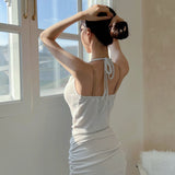 Women Dresses Suspender Skirt Pleated Hip Skirt Skirt