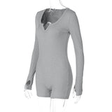 Women Jumpsuit Spring Sexy Slim Fit Bodysuit (Hawthaw0412)