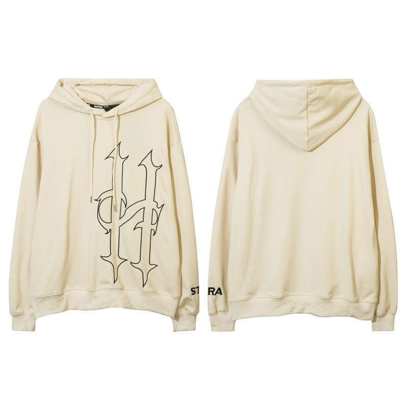 Men Hoodie Cross Embroidered Hoodie Men and Women Couple Oversize