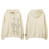 Men Hoodie Fall/Winter Vintage Letter Print Color Stitching Hoodie