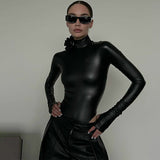 Women Jumpsuit Winter Slim Turtleneck Long Sleeve Jumpsuit
