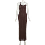 Women Dresses Summer Sling Backless Dress (Bla0420)