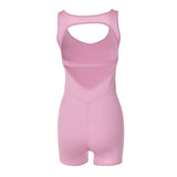 Women Jumpsuit Summer Sexy Backless Slim Fit Sleeveless Jumpsuit (Hawthaw0412)