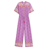 Women Pants Spring and Summer Short Sleeve One-Piece Trousers Wide Tube Jumpsuit