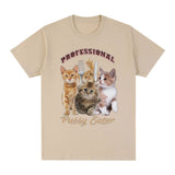 Professional Pussy Eater Funny Cat Meme T Shirt Men Fashion