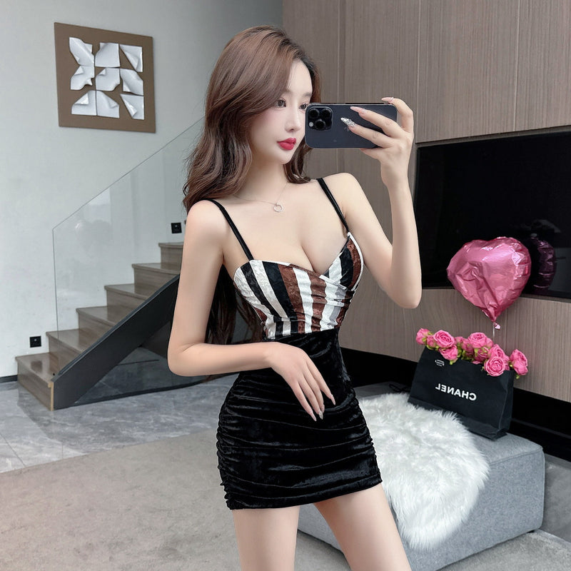 Women Maxi Dress Spring Hip Spaghetti Straps Dress