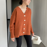Women Cardigan Sweater V-neck Long Sleeve Cardigan 8t3122