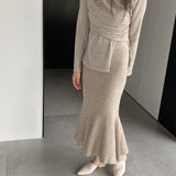 Women Knitted Skirt Autumn and Winter Knitting Sheath Fishtail Skirt M915