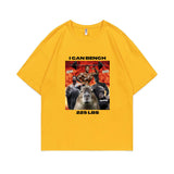 I Can Bench 225 Pounds Monkey Capybara Funny Graphic T-shirt