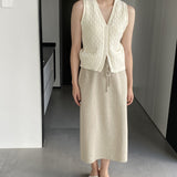 Women Knitted Skirt Autumn and Winter Simplicity Skirt Straight Skirt
