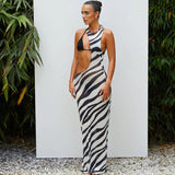 Women Dresses Summer Sexy Mesh Sleeveless Slim Fit Dress