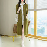 Women Knitwear Autumn and Winter Double-Breasted Knitted Cardigan Loose Overcoat