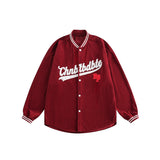Unisex Jacket Vintage Baseball Jacket Men's and Women's Loose Corduroy Coat