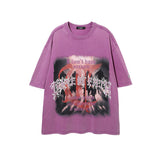 Men T Shirt Distressed Gothic Print Hiphopt Shirt