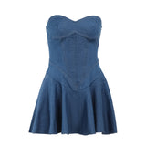 Women Dresses Summer Hip Skirt Sexy Imitation Denim Dress