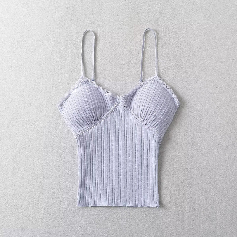 Women Tops Summer Lace Top Backless Short Sling