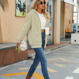 Women Trench Coat Casual Autumn Women's Long Sleeve Hooded Loose Zip Coat