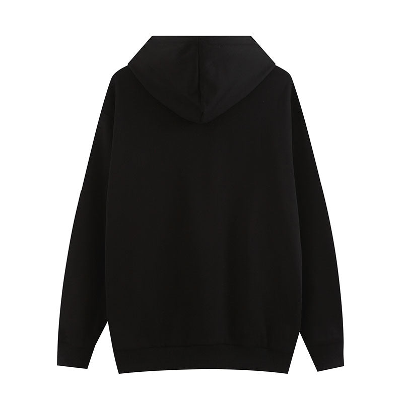 Men Hoodie Autumn and Winter Letter Graffiti Hot Drilling Couple Coat