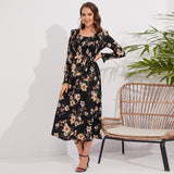 Women Date Dress Autumn and Winter round Neck Dress