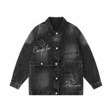 Women Jacket XINGX Affixed Cloth Embroidered Detachable Denim Jacket
