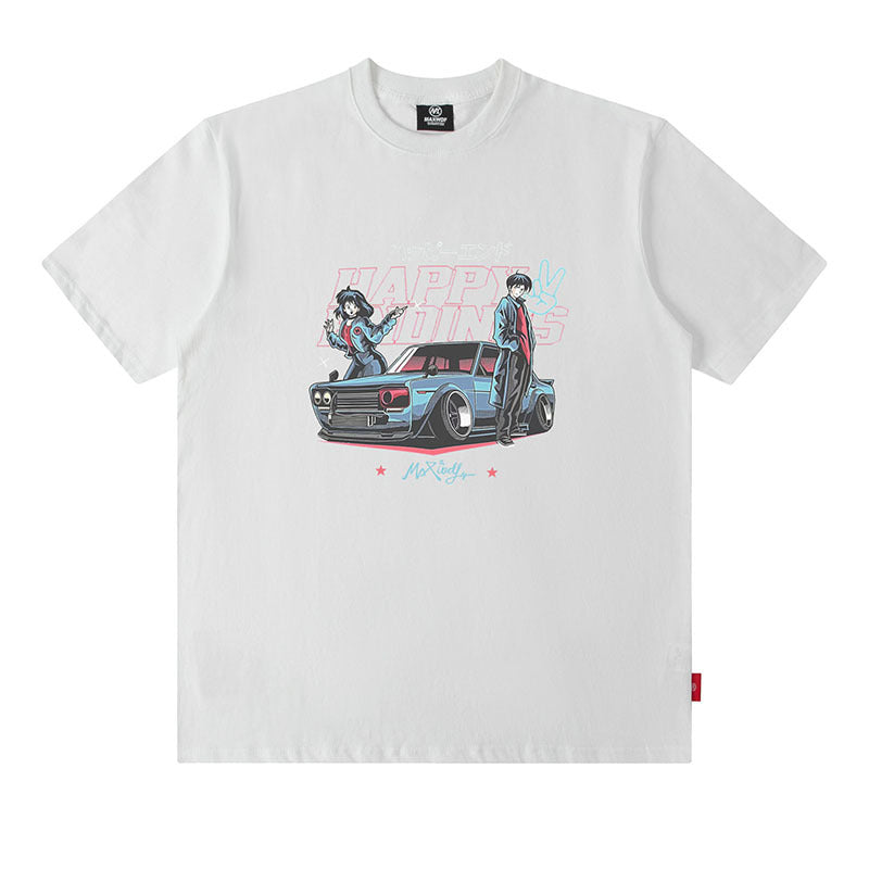 Men T Shirt Bear Fun Printing Couple Short Sleeve T-shirt