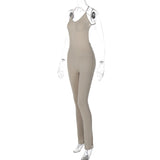 Women Jumpsuit Spring Sexy Backless Slim Fit Suspender Jumpsuit (Hawthaw0412)