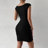 Women Dress Spring and Summer Sexy Nightclub Skirt Sleeveless Knitted Hip Spaghetti Straps Dress