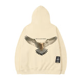 Men Hoodie Hip Hop Retro White Pigeon Printed Sweater