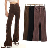 Women Sweatpants Autumn and Winter Corduroy Bell-Bottom Pants Casual Pants Trousers