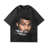 Men T Shirt Washed and Worn Retro Crew Neck Half Sleeve Tee
