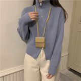 Women Knitwear Spring and Autumn Zipper Sweater Coat Knitted Cardigan Top
