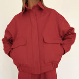 Women Trench Coat Retro Lapels Coat Autumn and Winter Leisure Loose