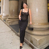 Women Dresses Summer Sexy Long Skirt Slim Vest Lace Dress (Csm202403)