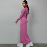 Women Dresses Winter Slim-Fit Hood Sports and Leisure Dress