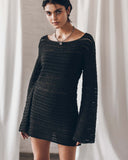 Beach Sweater Dress Autumn and Winter Beach Skirt Backless Hollow Sexy Dress