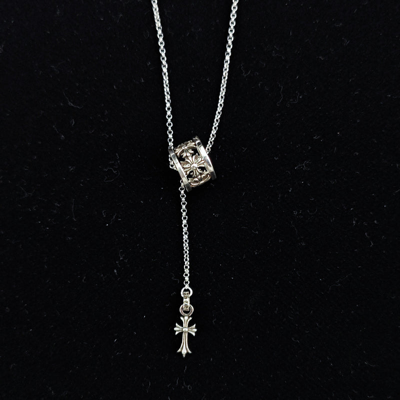 Chrome Hearts Necklace Vintage Hollow Circle Cross Pendant Versatile Men and Women