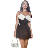 Women Dresses Bandage Dress Summer Sexy White Suspender Party Dress (Ont0408)